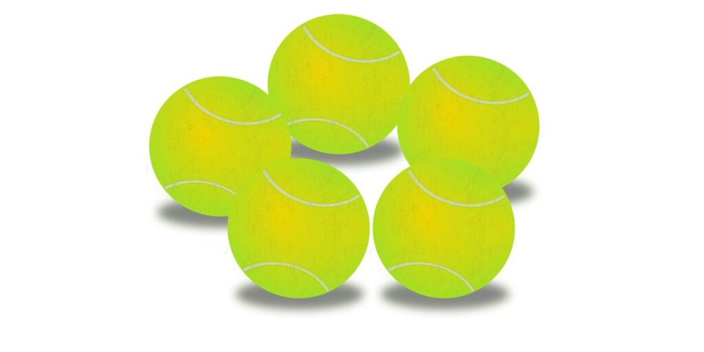 Set of Five Tennis Balls