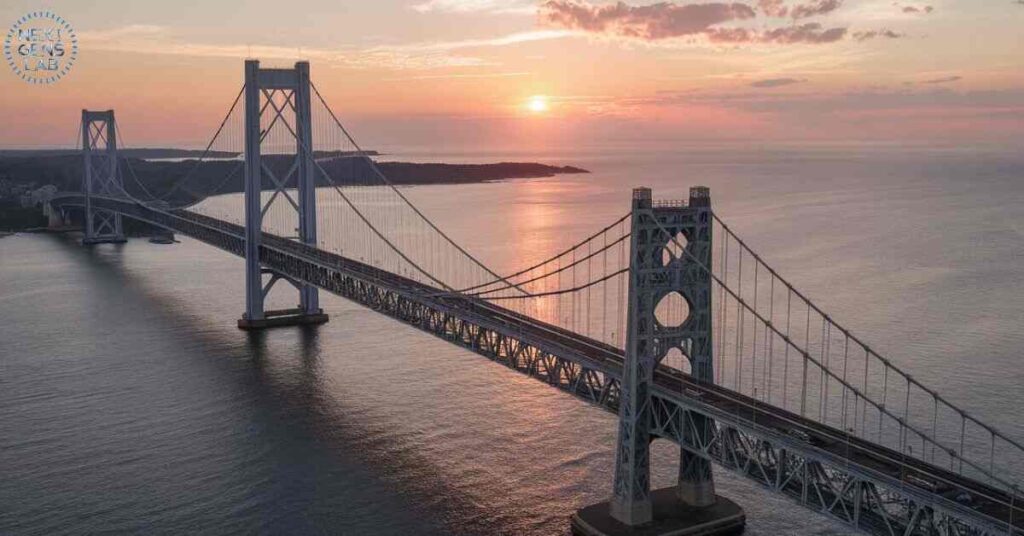 The Mackinac Bridge in Michigan, which spans 5 miles, connects Michigan's Upper and Lower Peninsulas.